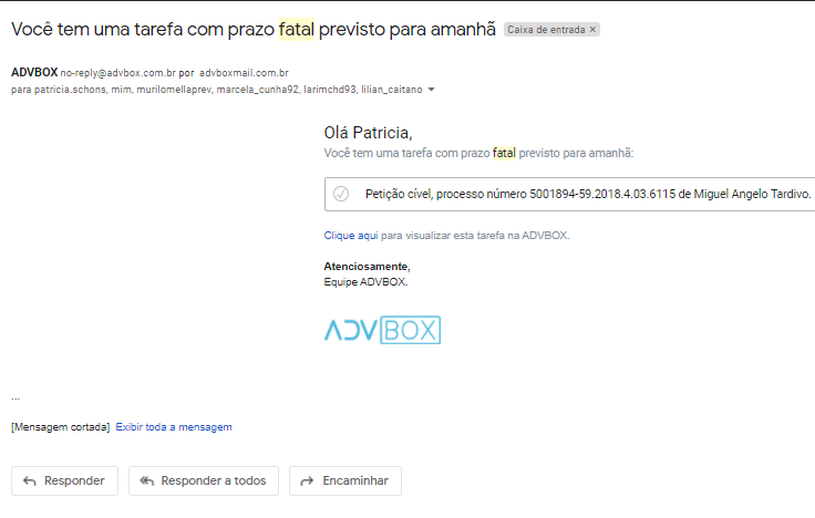valor da ADVBOX